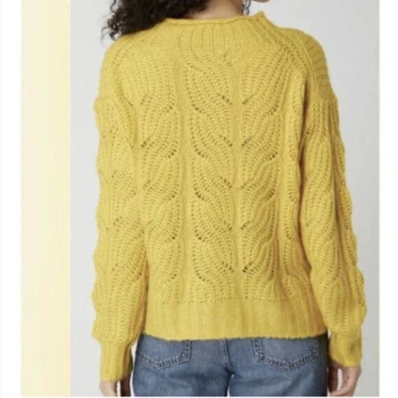 J. Crew Mock Neck Fisherman Cable Knit Lightweight Alpaca Wool Sweater Top XS - Picture 3 of 14